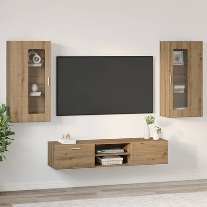 TV Cabinet Set FLORIN 3 pcs Artisan Oak Engineered Wood