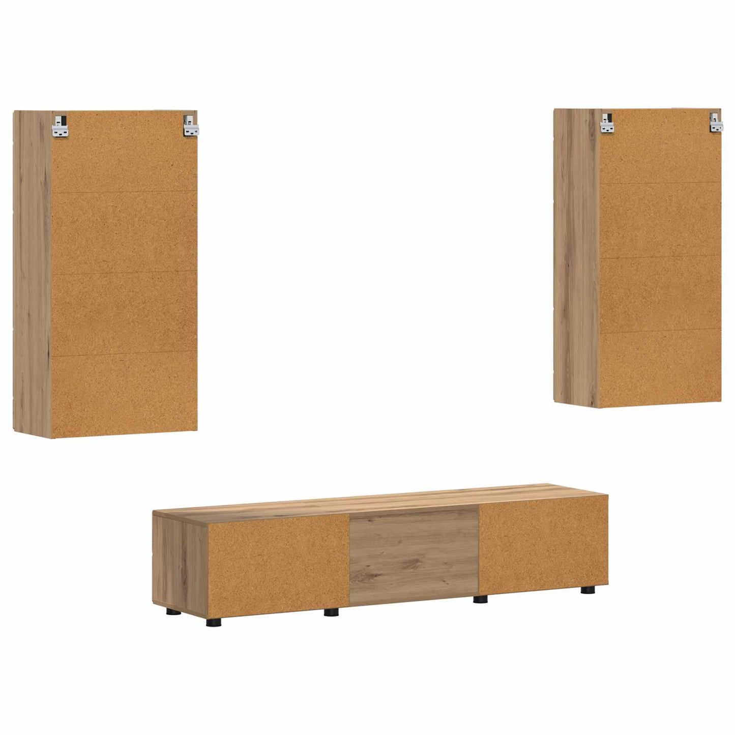 TV Cabinet Set FLORIN 3 pcs Artisan Oak Engineered Wood