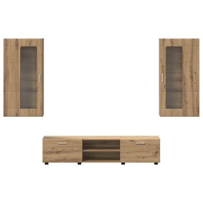 TV Cabinet Set FLORIN 3 pcs Artisan Oak Engineered Wood