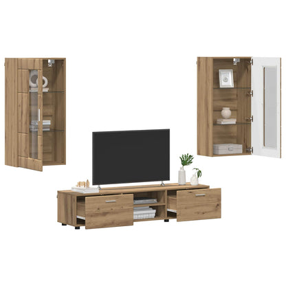 TV Cabinet Set FLORIN 3 pcs Artisan Oak Engineered Wood