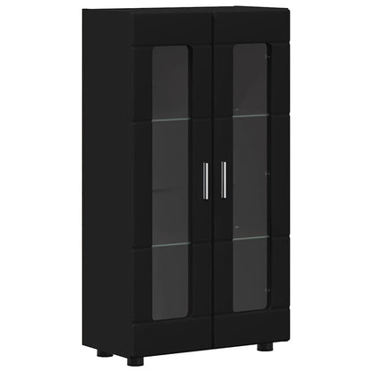 TV Cabinet Set with Drawer FLORIN 3 pcs Black Engineered Wood