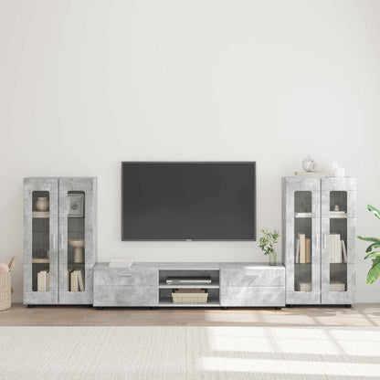 TV Cabinet Set FLORIN 3 pcs Concrete Grey Engineered Wood