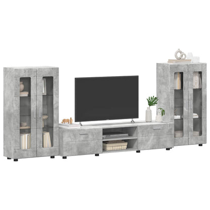 TV Cabinet Set FLORIN 3 pcs Concrete Grey Engineered Wood