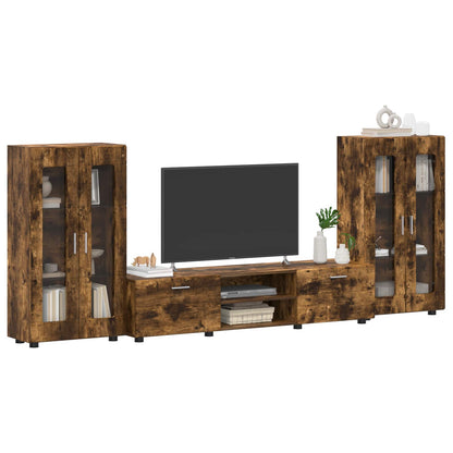 TV Cabinet Set FLORIN 3 pcs Smoked Oak Engineered Wood