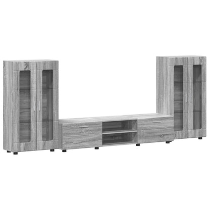 TV Cabinet Set FLORIN 3 pcs Grey Sonoma Engineered Wood