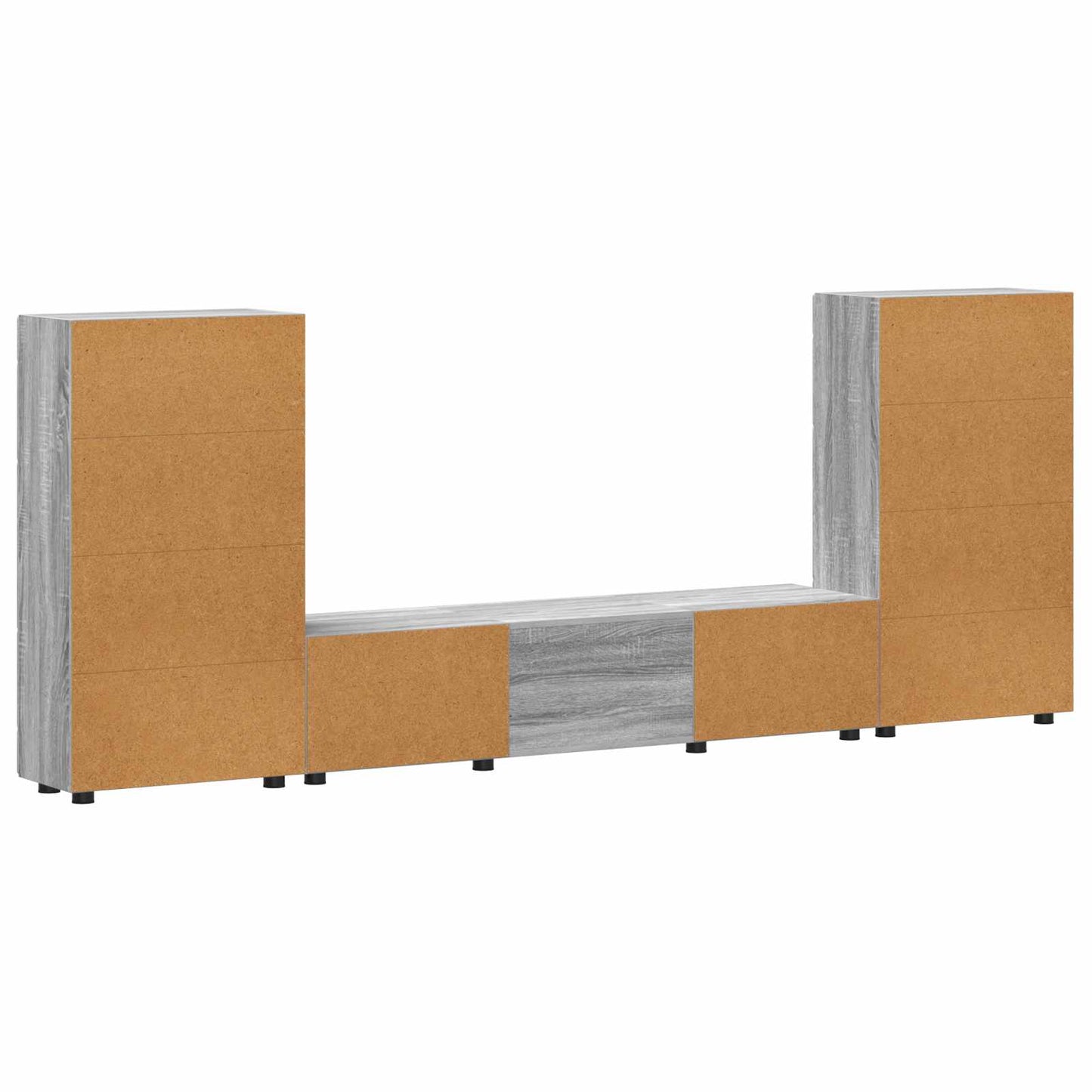 TV Cabinet Set FLORIN 3 pcs Grey Sonoma Engineered Wood