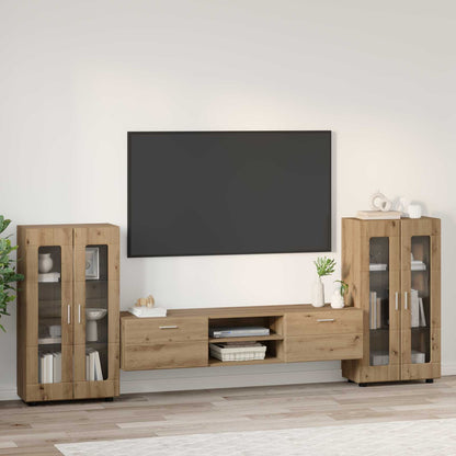 TV Cabinet Set FLORIN 3 pcs Artisan Oak Engineered Wood