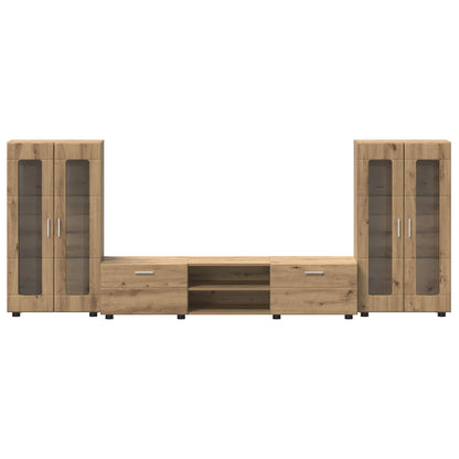 TV Cabinet Set FLORIN 3 pcs Artisan Oak Engineered Wood