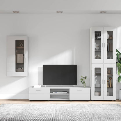 TV Cabinet Set with Drawer FLORIN 3 pcs White Engineered Wood