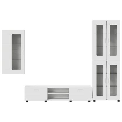 TV Cabinet Set with Drawer FLORIN 3 pcs White Engineered Wood