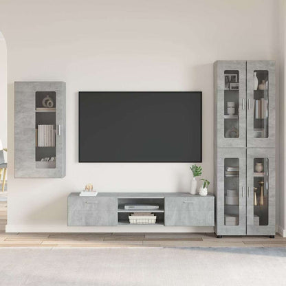 TV Cabinet Set FLORIN 3 pcs Concrete Grey Engineered Wood