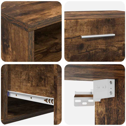 TV Cabinet Set FLORIN 3 pcs Smoked Oak Engineered Wood