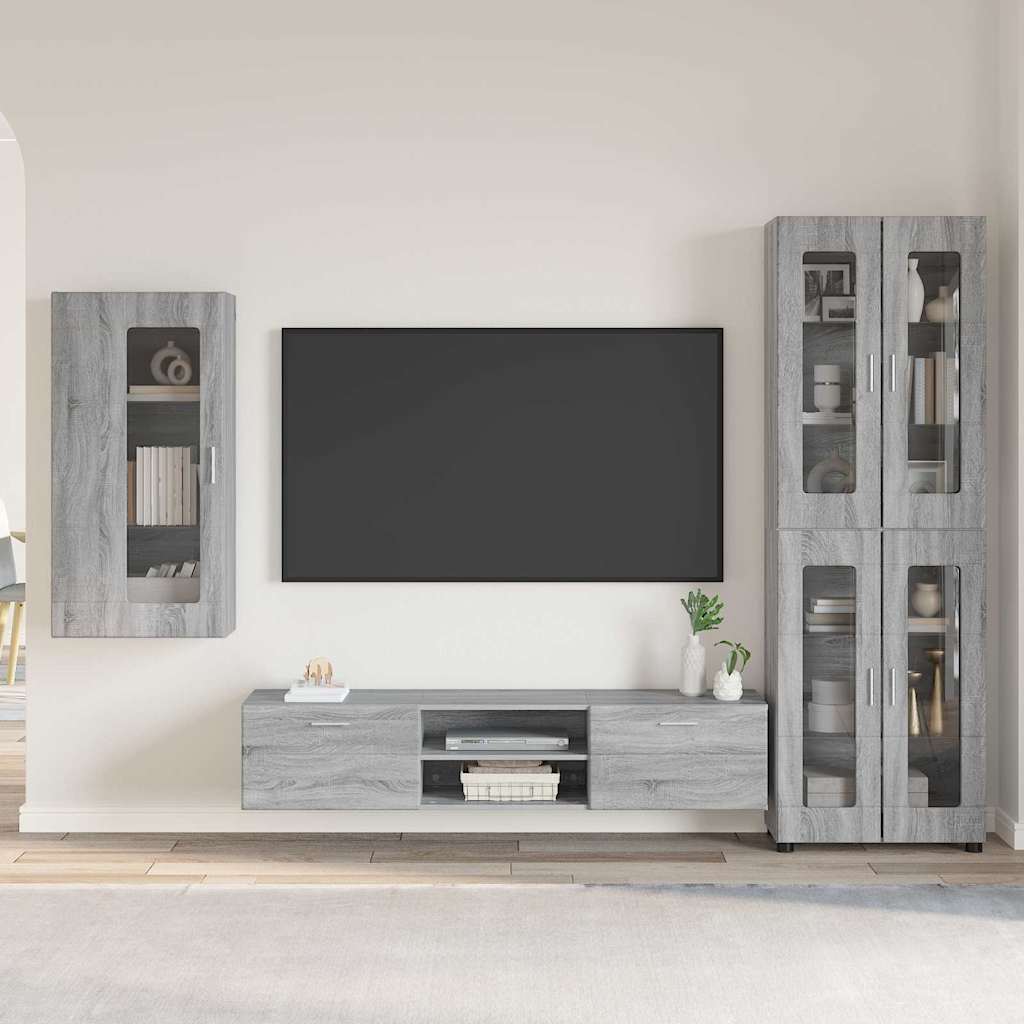 TV Cabinet Set FLORIN 3 pcs Grey Sonoma Engineered Wood