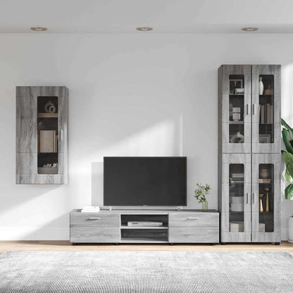 TV Cabinet Set FLORIN 3 pcs Grey Sonoma Engineered Wood