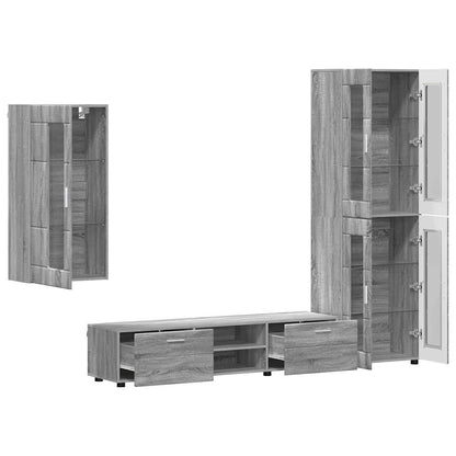 TV Cabinet Set FLORIN 3 pcs Grey Sonoma Engineered Wood