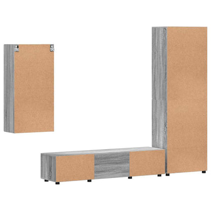 TV Cabinet Set FLORIN 3 pcs Grey Sonoma Engineered Wood