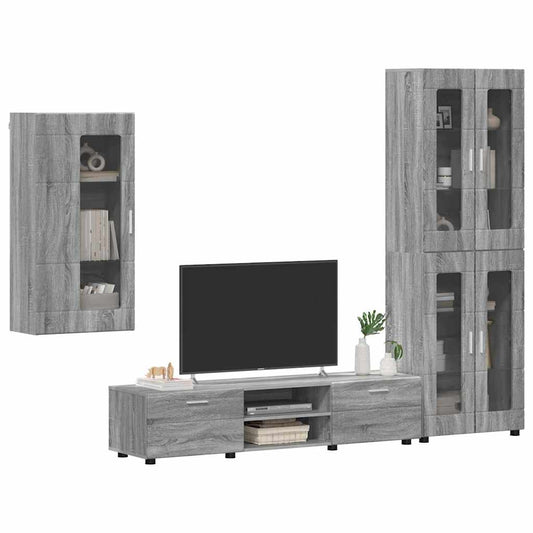 TV Cabinet Set FLORIN 3 pcs Grey Sonoma Engineered Wood
