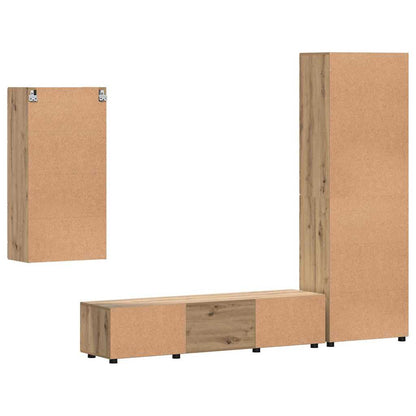 TV Cabinet Set FLORIN 3 pcs Artisan Oak Engineered Wood