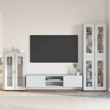 TV Cabinet Set with Drawer FLORIN 3 pcs White Engineered Wood