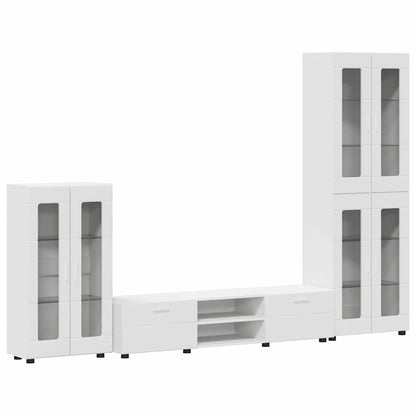 TV Cabinet Set with Drawer FLORIN 3 pcs White Engineered Wood