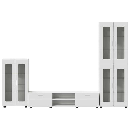 TV Cabinet Set with Drawer FLORIN 3 pcs White Engineered Wood