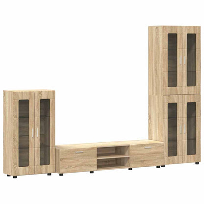 TV Cabinet Set FLORIN 3 pcs Sonoma Oak Engineered Wood