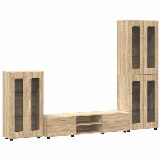 TV Cabinet Set FLORIN 3 pcs Sonoma Oak Engineered Wood