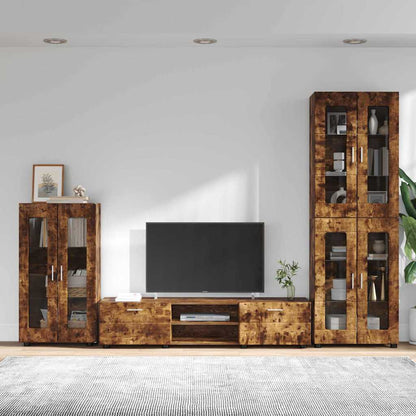 TV Cabinet Set FLORIN 3 pcs Smoked Oak Engineered Wood