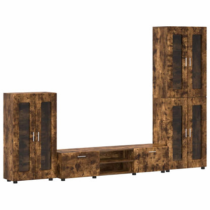 TV Cabinet Set FLORIN 3 pcs Smoked Oak Engineered Wood