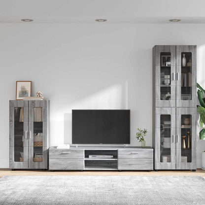 TV Cabinet Set FLORIN 3 pcs Grey Sonoma Engineered Wood
