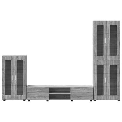 TV Cabinet Set FLORIN 3 pcs Grey Sonoma Engineered Wood