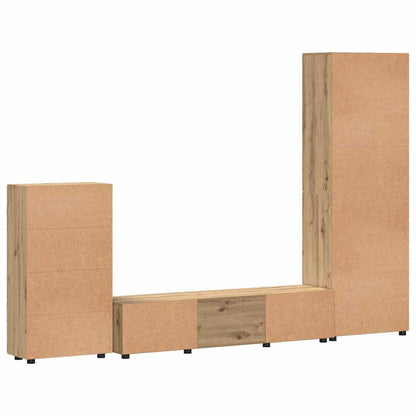 TV Cabinet Set FLORIN 3 pcs Artisan Oak Engineered Wood