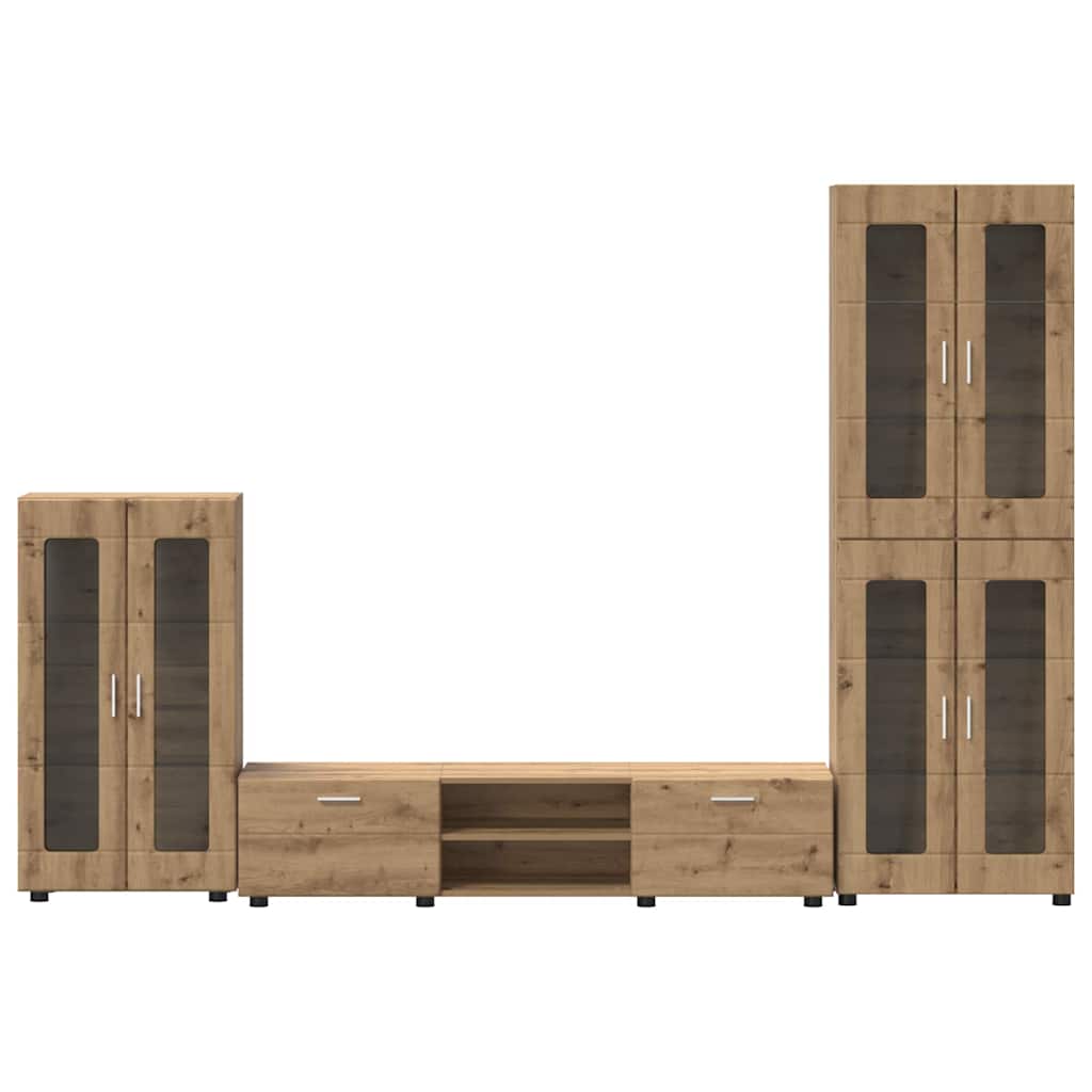 TV Cabinet Set FLORIN 3 pcs Artisan Oak Engineered Wood