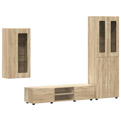 TV Cabinet Set FLORIN 3 pcs Sonoma Oak Engineered Wood