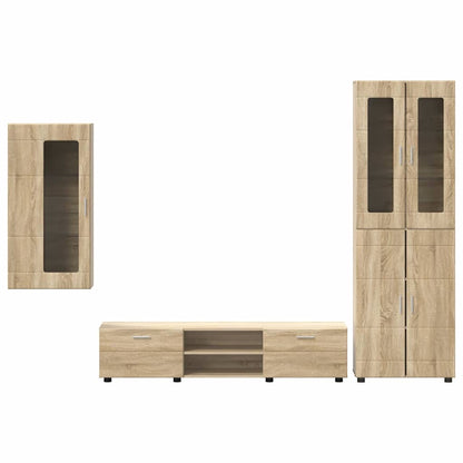 TV Cabinet Set FLORIN 3 pcs Sonoma Oak Engineered Wood