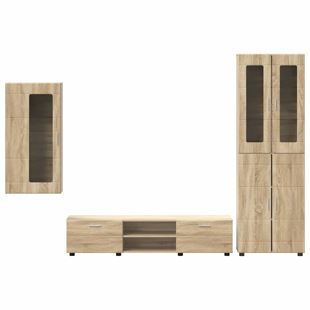 TV Cabinet Set FLORIN 3 pcs Sonoma Oak Engineered Wood
