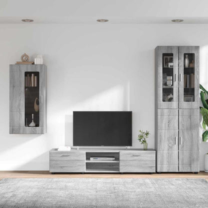 TV Cabinet Set FLORIN 3 pcs Grey Sonoma Engineered Wood