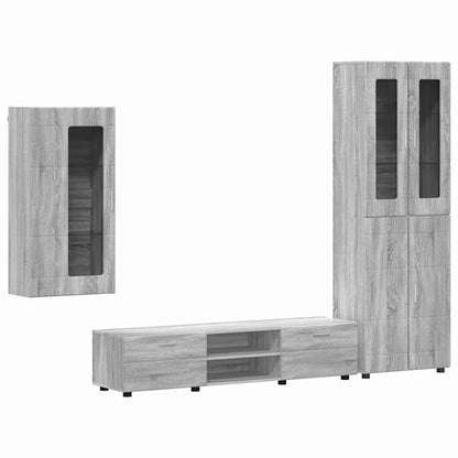 TV Cabinet Set FLORIN 3 pcs Grey Sonoma Engineered Wood