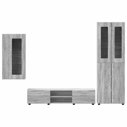 TV Cabinet Set FLORIN 3 pcs Grey Sonoma Engineered Wood