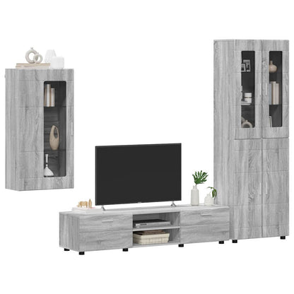 TV Cabinet Set FLORIN 3 pcs Grey Sonoma Engineered Wood