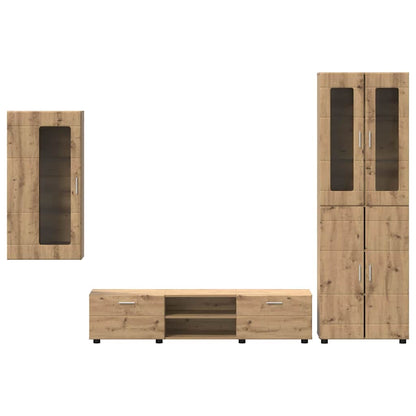 TV Cabinet Set FLORIN 3 pcs Artisan Oak Engineered Wood