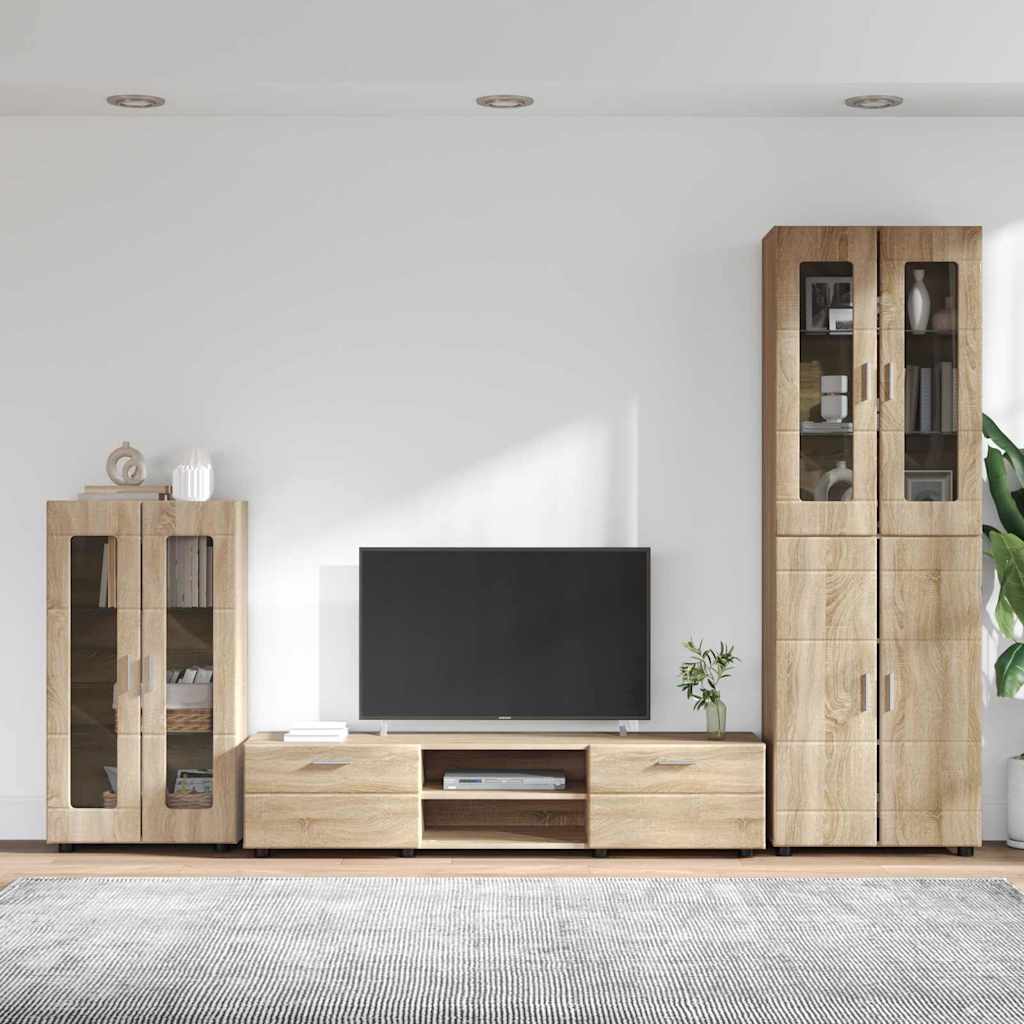 TV Cabinet Set FLORIN 3 pcs Sonoma Oak Engineered Wood