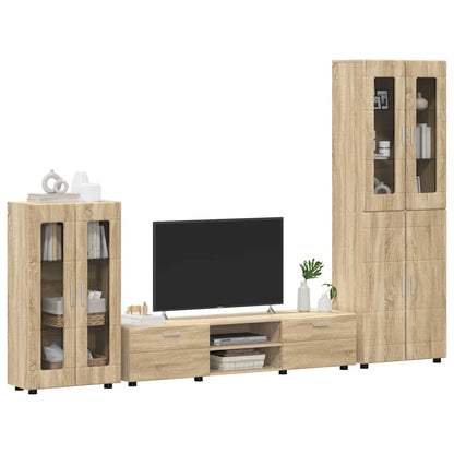 TV Cabinet Set FLORIN 3 pcs Sonoma Oak Engineered Wood