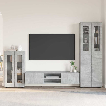 TV Cabinet Set FLORIN 3 pcs Concrete Grey Engineered Wood