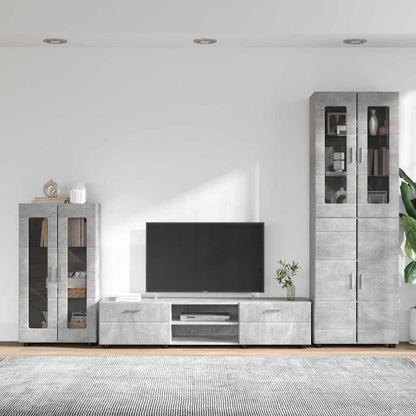 TV Cabinet Set FLORIN 3 pcs Concrete Grey Engineered Wood