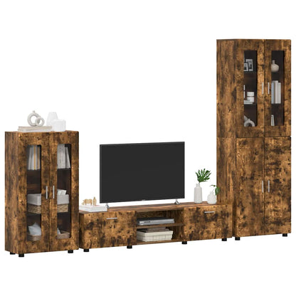 TV Cabinet Set FLORIN 3 pcs Smoked Oak Engineered Wood
