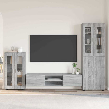 TV Cabinet Set FLORIN 3 pcs Grey Sonoma Engineered Wood