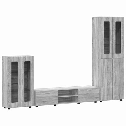 TV Cabinet Set FLORIN 3 pcs Grey Sonoma Engineered Wood