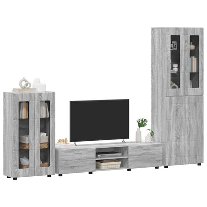 TV Cabinet Set FLORIN 3 pcs Grey Sonoma Engineered Wood