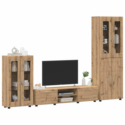 TV Cabinet Set FLORIN 3 pcs Artisan Oak Engineered Wood